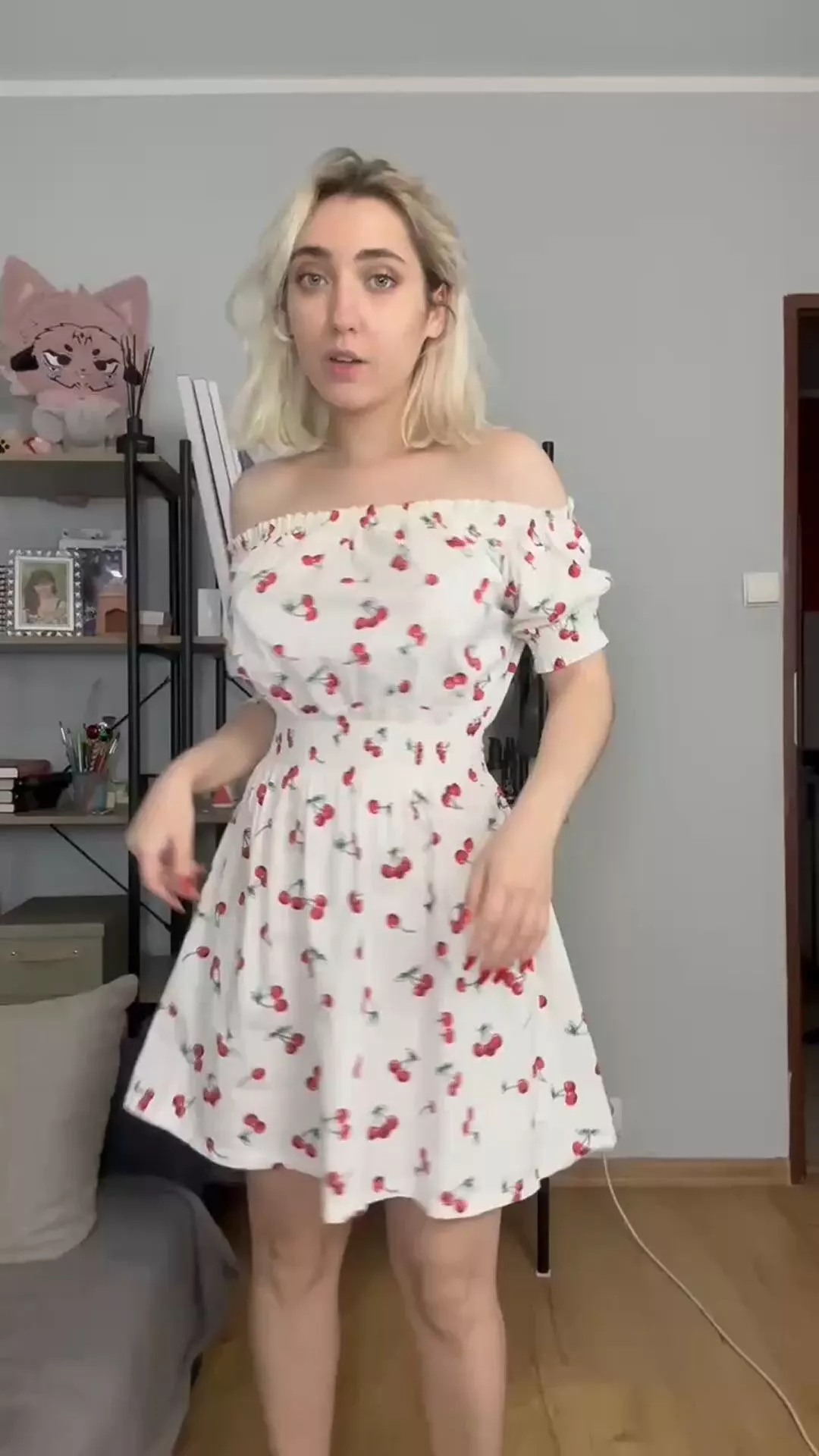 cute pale girl undress