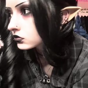  nerdy goth girl with piercing