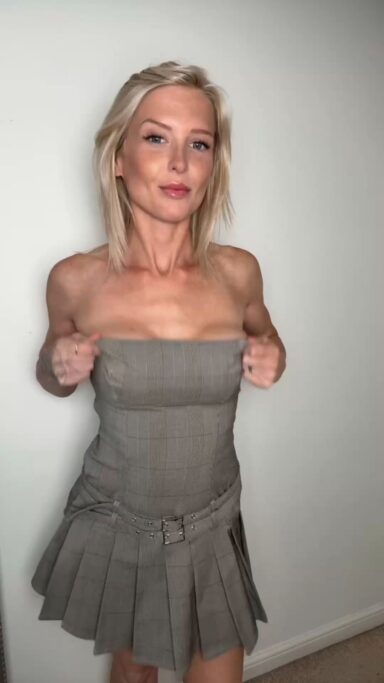 blonde wife fake boobs